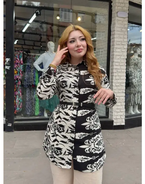 Omarı Şık Desenli Tunik Gömlek - Moda ve Rahatlık Bir Arada