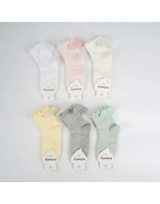 Omarı Enerjik Desenlerle Renkli Kız Çocuk Soket Çorap Seti