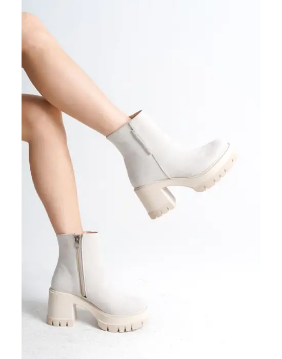 Omarı Süet Topuklu Bayan Bot - Rahat ve Şık Tasarım