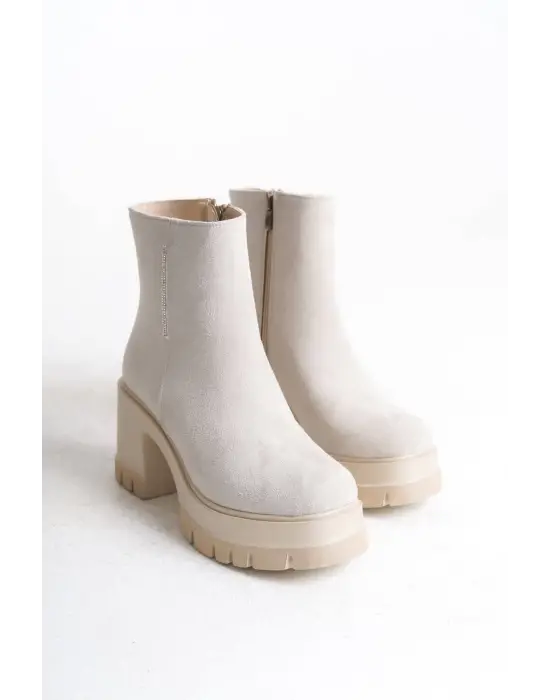 Omarı Süet Topuklu Bayan Bot - Rahat ve Şık Tasarım