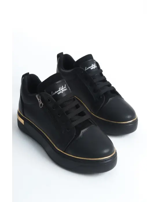 Omarı Hafif Siyah Spor Ayakkabı Kadınlar İçin