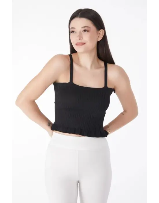 Omarı Hafif ve Şık Crop Triko Üst