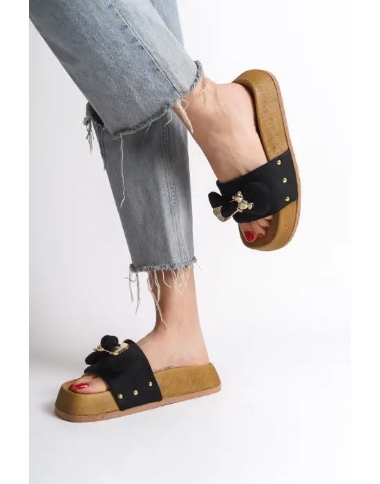 Omarı Rahat Tabanlı Ayakkabı Terlik Siyah