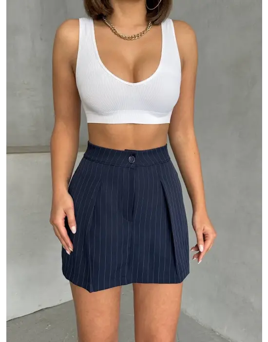 Omarı Deniz Rüzgarı Çizgili Etek