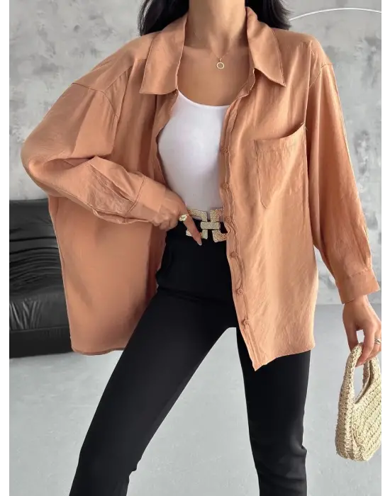 Omarı Rahat ve Şık Modal Oversize Gömlek