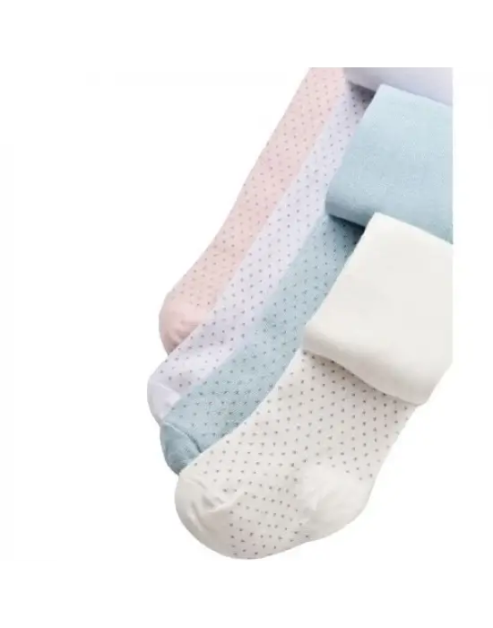 Omarı Organik Pamuklu Mavi Külotlu Çorap