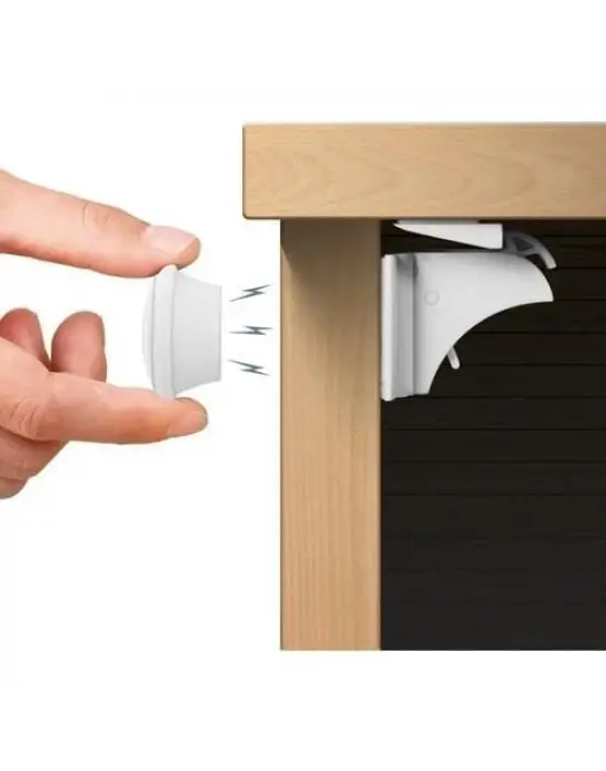 Omarı Pratik Mıknatıslı Çekmece Kilidi Seti 4 Parça