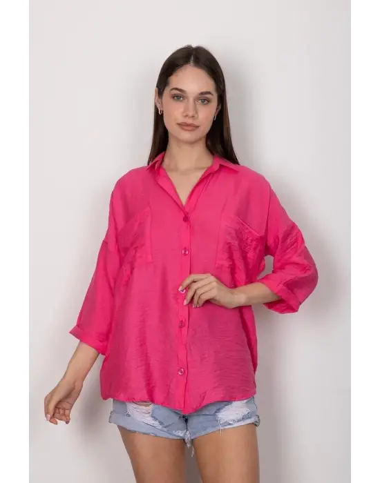Omarı Yumuşak Kumaşlı Rahat Gömlek