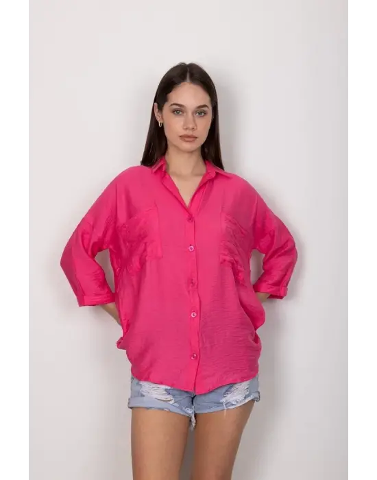Omarı Yumuşak Kumaşlı Rahat Gömlek