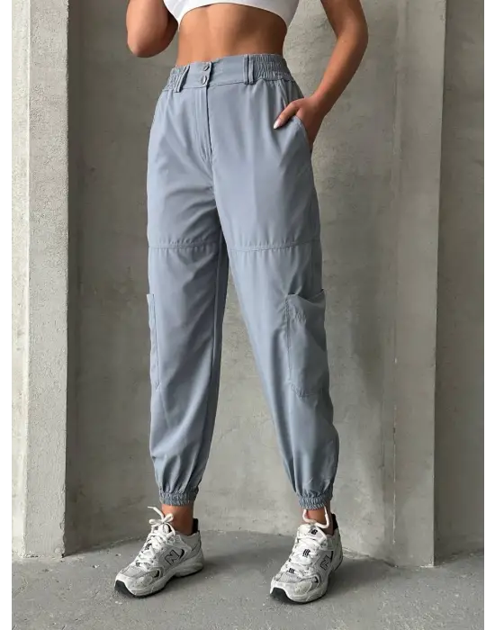 Omarı Rahat Kesim Lastikli Paça Pantolon