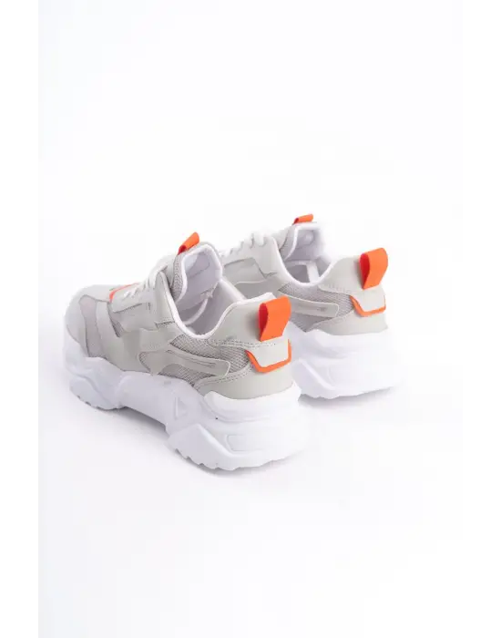 Omarı Rahat Tabanlı Tokyo Bayan Spor Ayakkabı Gri/Turuncu