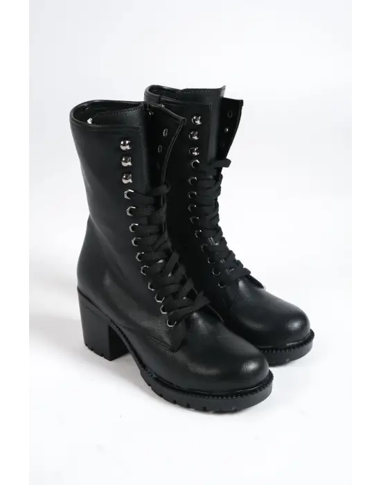 Omarı Rahat Tabanlı Siyah Bayan Çizme - Günlük Şık ve Şık