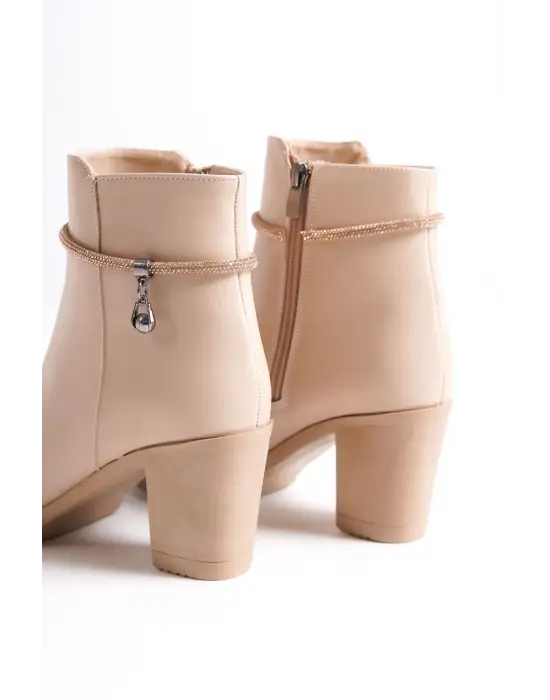 Omarı Rahat Tabanlı Taşlı Topuklu Bayan Bot - Tabaan Ayakkabı