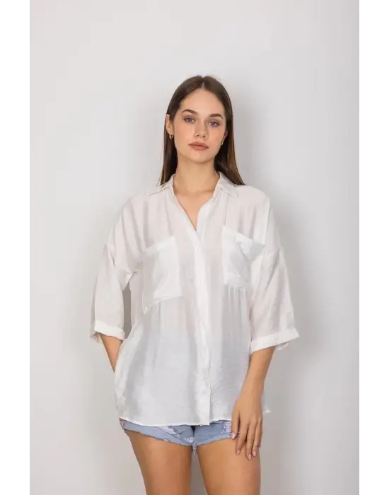 Omarı Rahat Kesim Cepli Gömlek