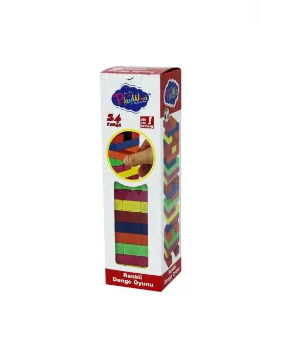 Omarı Renkli Ahşap Kutulu Denge Oyunu
