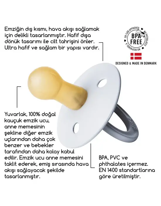 Omarı Renkli Kauçuk Emzik 6-18 Ay Coral