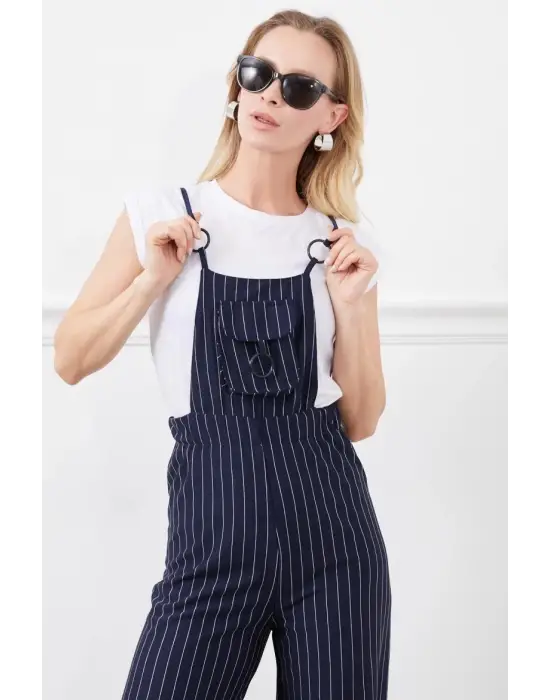 Omarı Rahat ve Şık Beli Lastikli Tulum