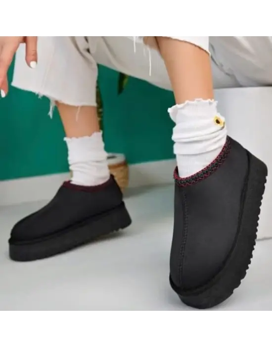 Omarı Yüksek Topuklu Siyah Bot