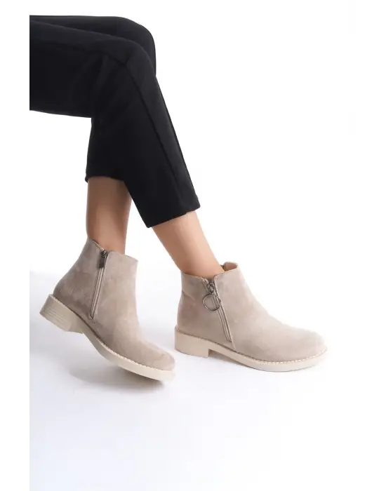 Omarı Rahat Tabanlı Süet Bayan Bot - Günlük Şıklık için Tasarlandı