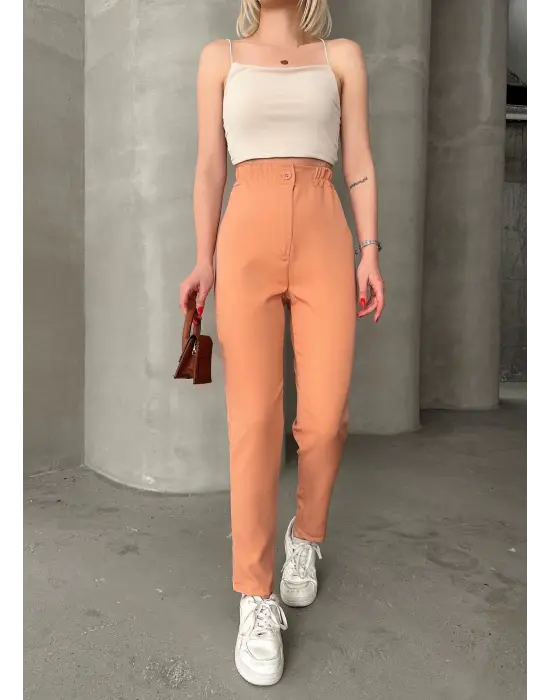 Omarı Karamel Pantolon Beli Lastikli Modeller