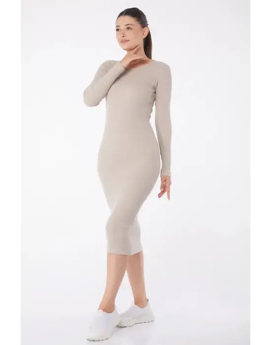 Omarı Rahat Kesim Kadın Midi Elbise