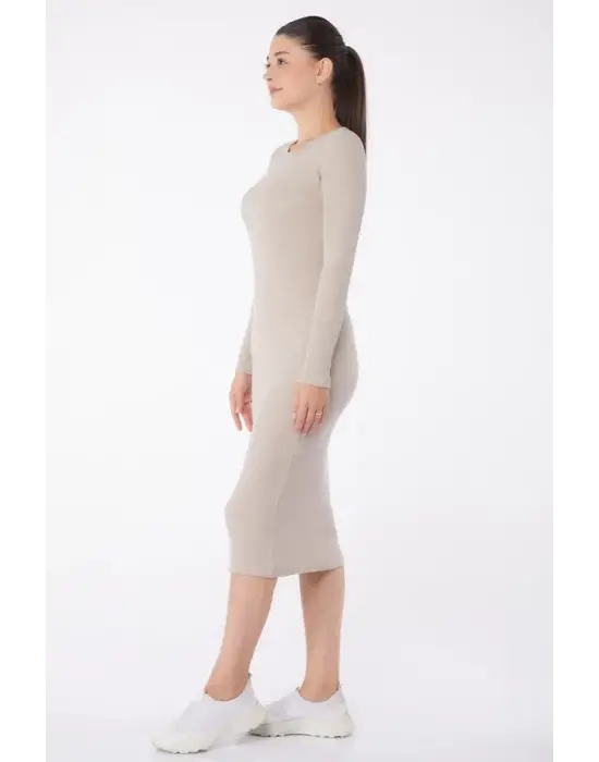 Omarı Rahat Kesim Kadın Midi Elbise