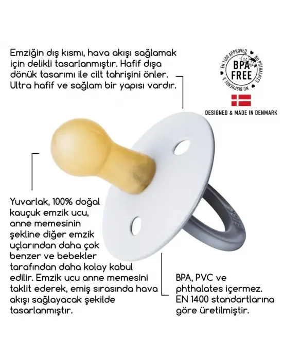 Omarı Yumuşak Kauçuk Emzik 6-18 Ay Sevdiğiniz Rengin Işıldayanı