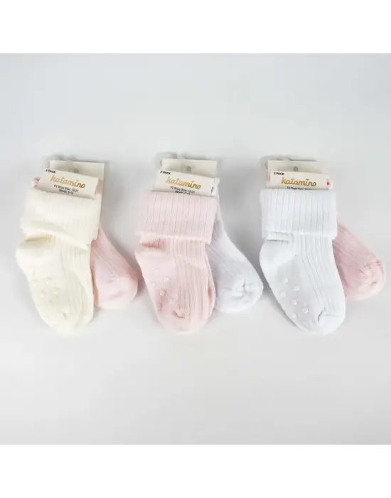 Omarı Yumuşak Pamuklu Kız Bebek Soket Çorap Seti