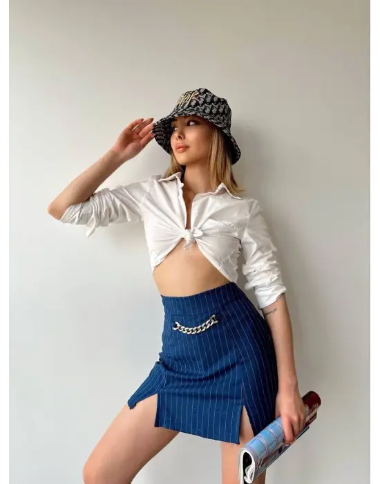 Omarı Zincir Desenli Şort Etek - Moda Dolabının Favorisi