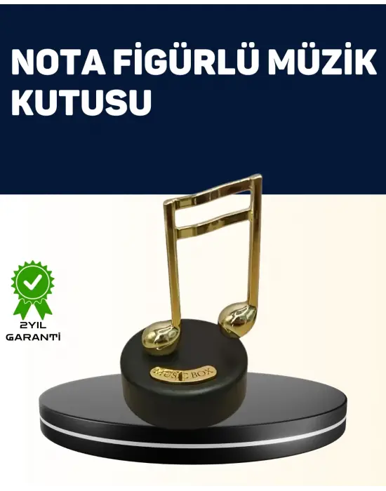 Melodious Music Altın Nota Figürlü Müzik Kutusu