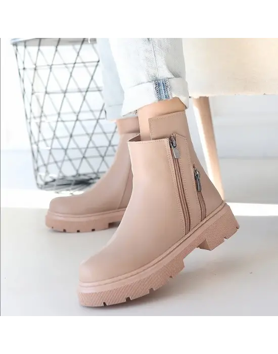 Cilt Fermuar Aksesuarlı Bot