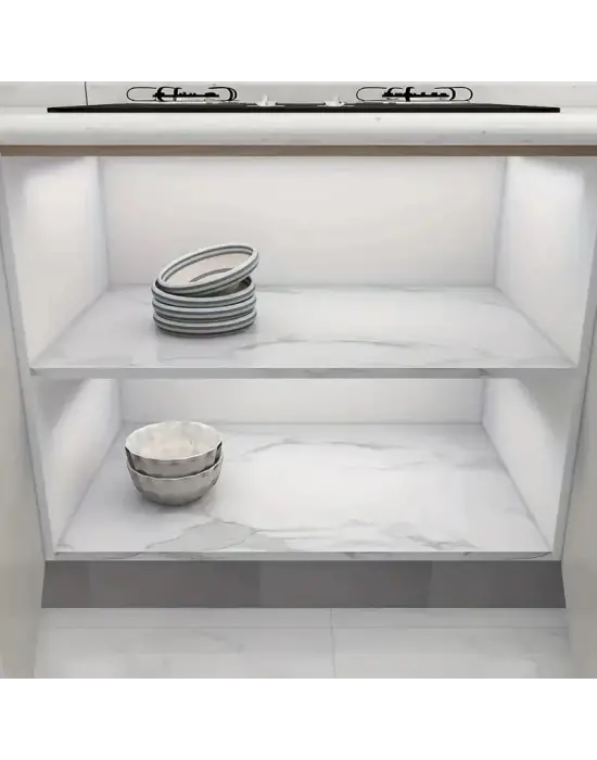 Omarı Su ve Yağa Dayanıklı Mermer Desenli Mutfak Duvar Sticker - Yüksek Sıcaklık Esnekliği İle Tezgah ve Dolapları Yenileyin