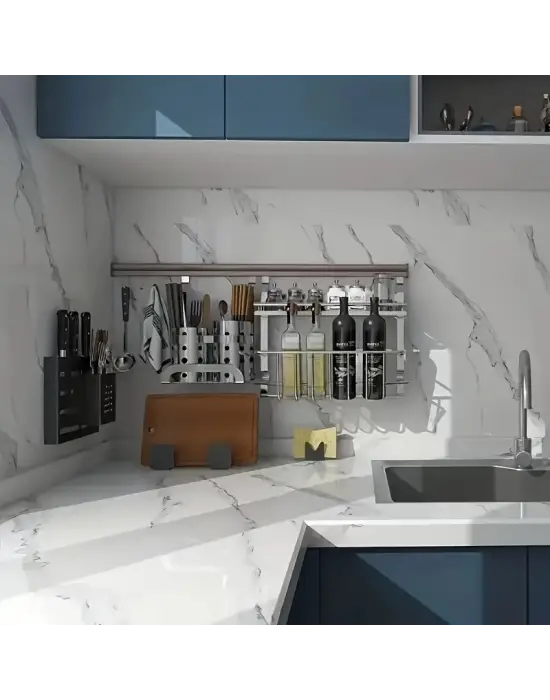 Omarı Su ve Yağa Dayanıklı Mermer Desenli Mutfak Duvar Sticker - Yüksek Sıcaklık Esnekliği İle Tezgah ve Dolapları Yenileyin