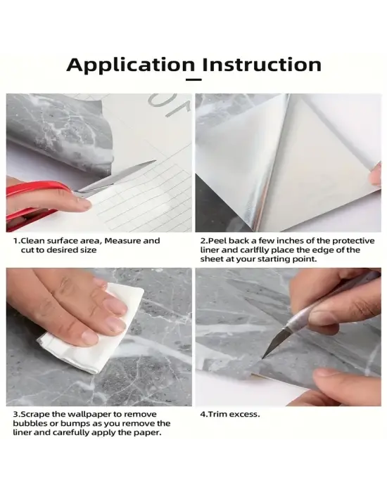 Omarı Su ve Yağa Dayanıklı Mermer Desenli Mutfak Duvar Sticker - Yüksek Sıcaklık Esnekliği İle Tezgah ve Dolapları Yenileyin