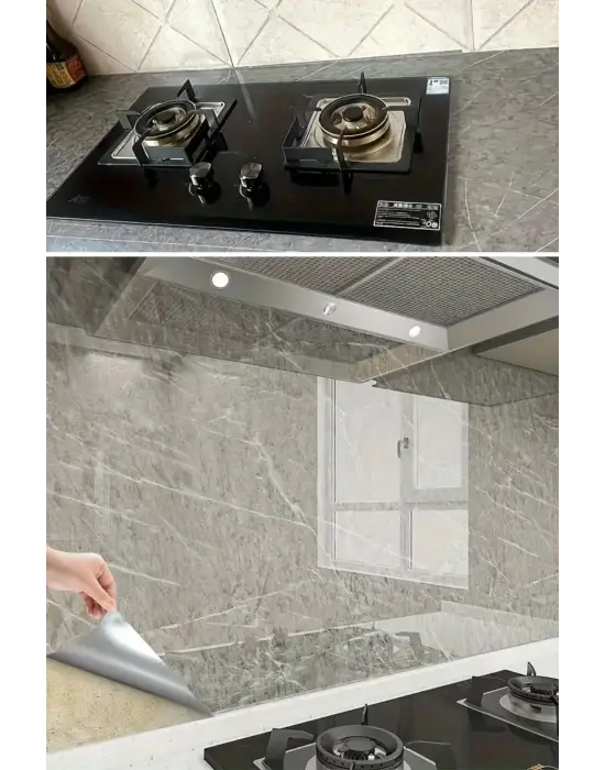 Omarı Mermer Desenli Sticker Folyo - Atina Grisi 60cm*5mt