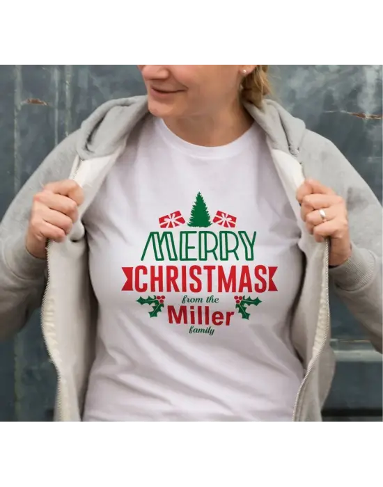 Omarı Kar Tanesi Desenli Beyaz T-shirt