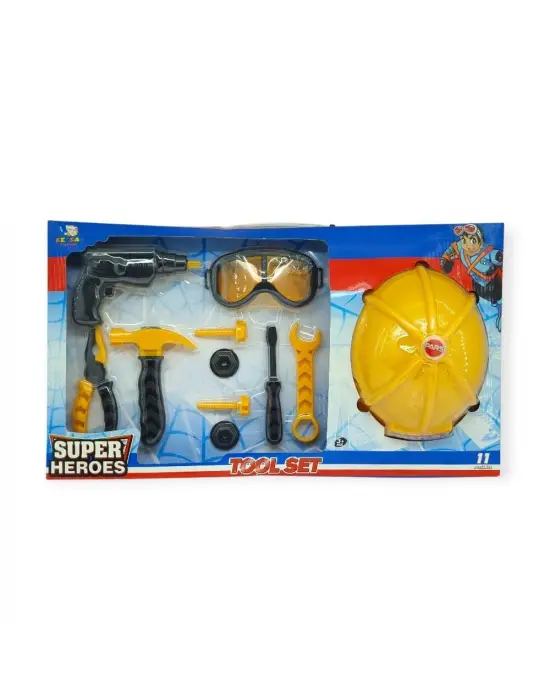 Meslek Setleri - Baretli Tamir Seti 11 Parça - Sarı