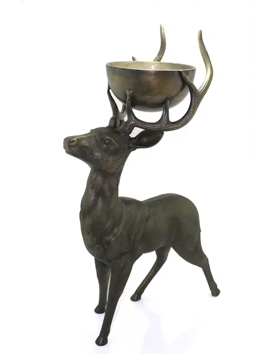 Metal Geyikli Kase 77 Cm