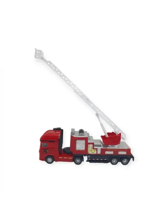 Metal İtfaiye Arabası - Düz Merdivenli 26cm - 706-45