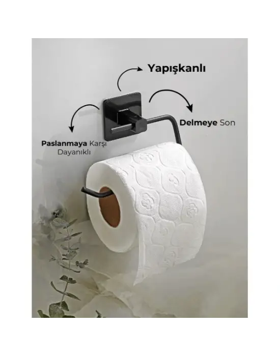 Metal Siyah Tuvalet Kağıtlığı