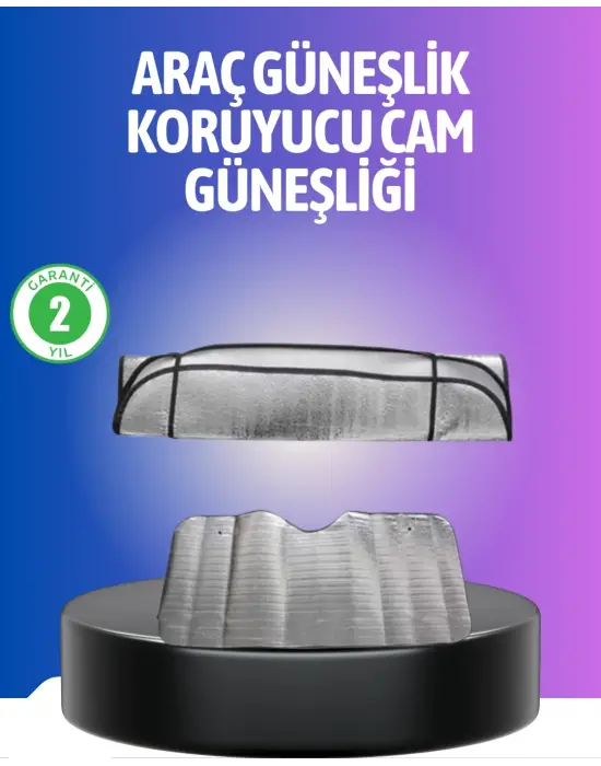 Metalize Reflektör Yüzeyli Uv Koruyucu Araç Güneşliği – Serin Ve Güvenli Sürüşler İçin