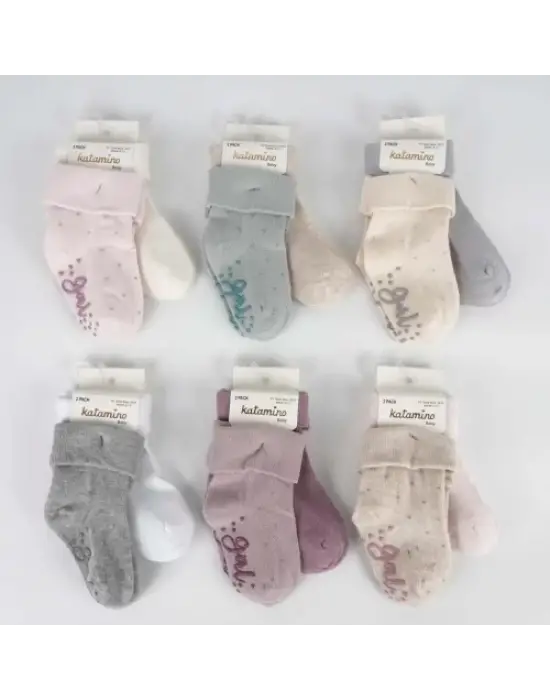 Omarı Sevimli Kız Bebek 2li Absli Soket Çorap Seti