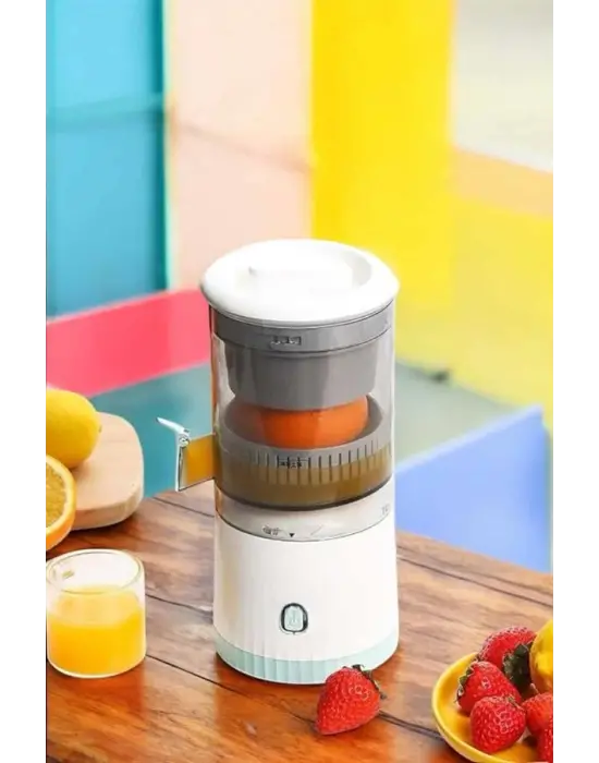 Meyve Sıkacağı Usb Şarjlı Taşınabilir Çift Bıçaklı Güvenlik Kilidi