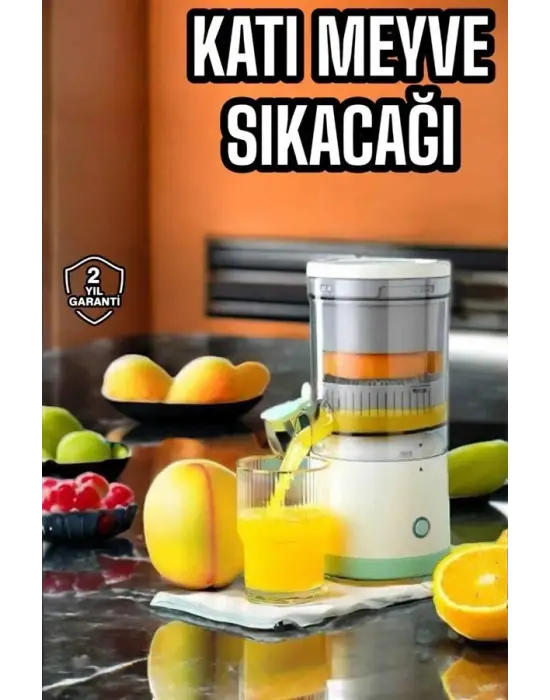 Meyve Sıkacağı Usb Şarjlı Taşınabilir Çift Bıçaklı Güvenlik Kilidi