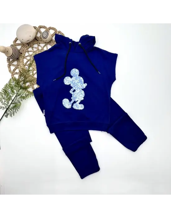 Omarı Eğlenceli Mickey Desenli Kapşonlu Çocuk Takımı