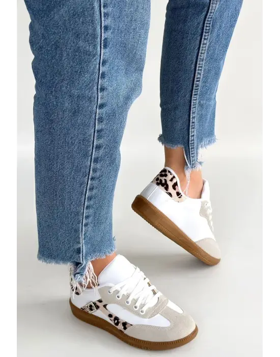 Mier Beyaz Cilt Bağcıklı Spor Ayakkabı