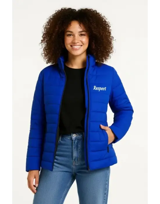 Modern Bomber Mont Astarlı - Saks Mavisi