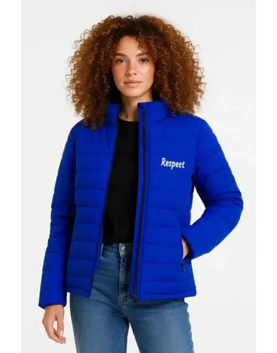 Modern Bomber Mont Astarlı - Saks Mavisi