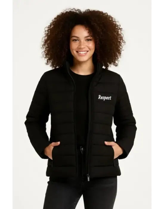 İddialı Kapitone Baskılı Bomber Mont