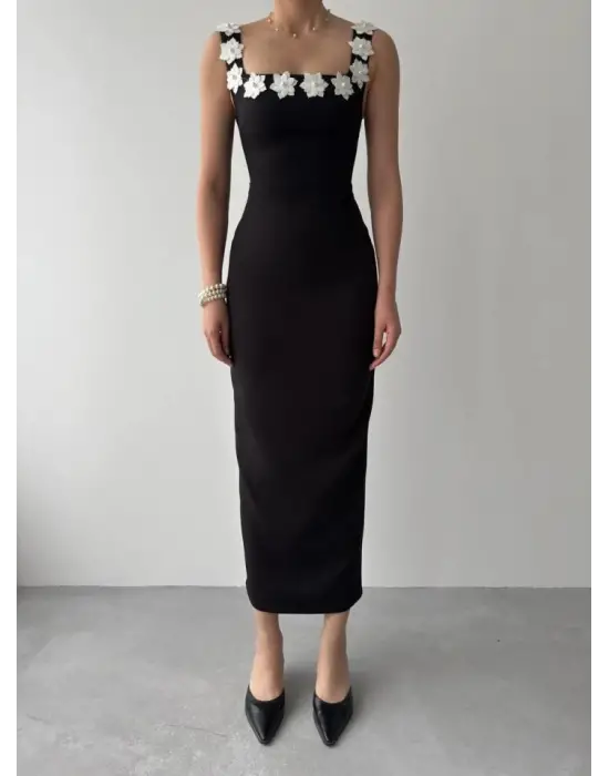 Mıng Çiçek Detaylı Elbise